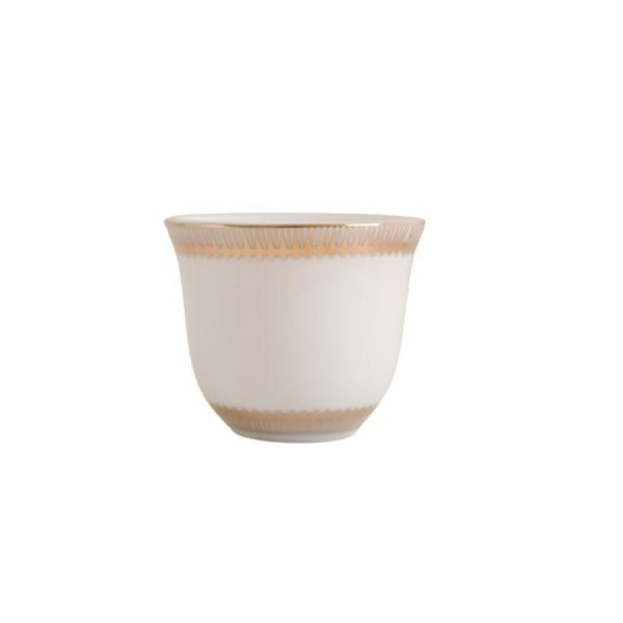Coffee & Tea Rosanna Inc Arabic Coffee Cups (Finjans) | Gold Stripe Set Of 6 Coffee Cups