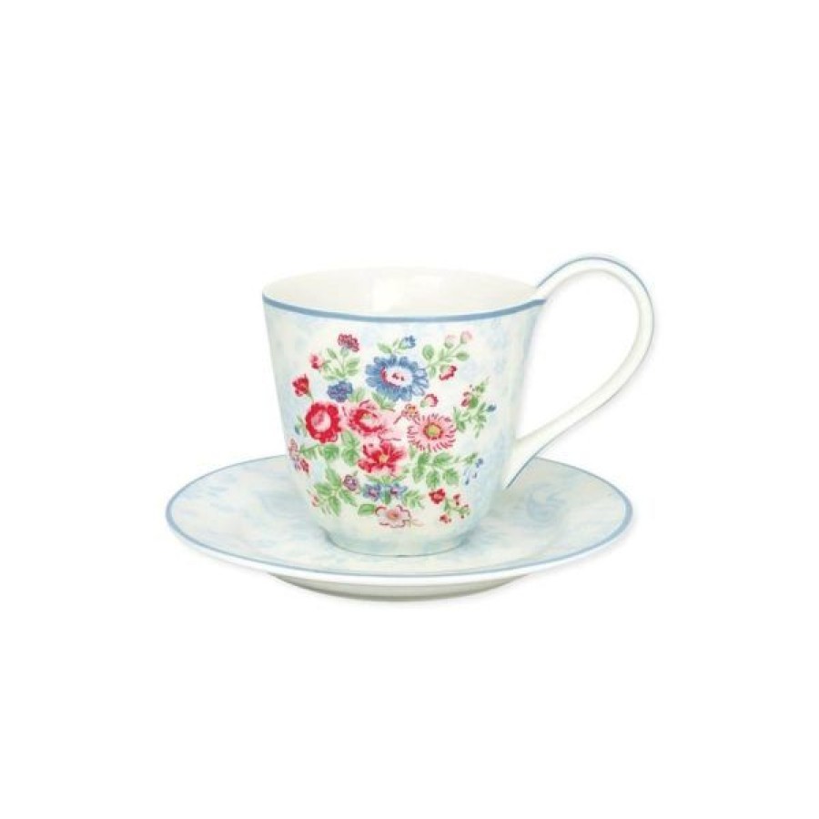 Coffee & Tea GreenGate Cappuccino Cups | Set Of 6 Ailis Teacups & Saucers