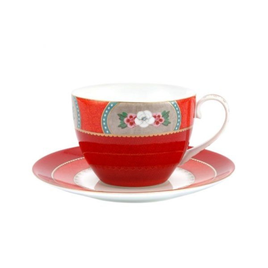 Coffee & Tea Pip Studio Cappuccino Cups | Set Of 2 Blushing Birds Cappuccino Cups & Saucers