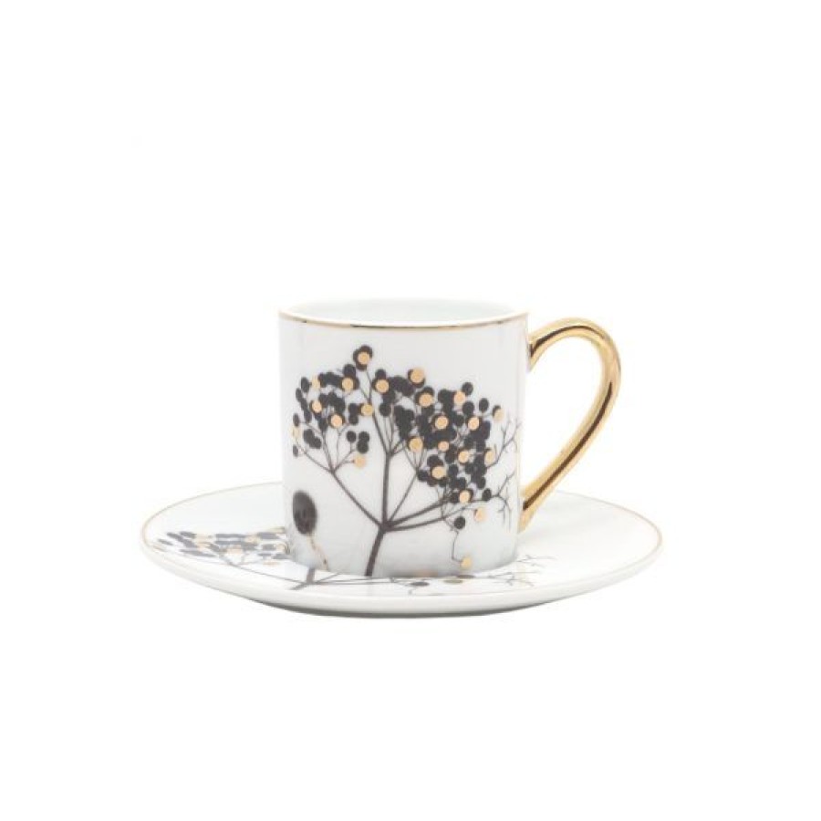 Coffee & Tea Rosanna Inc Espresso Cups | Set Of 6 La Foret Espresso Cups & Saucers