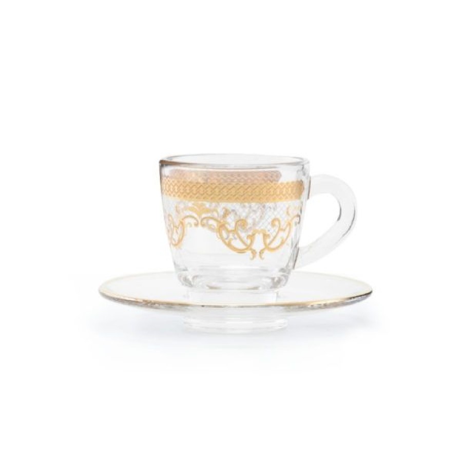 Coffee & Tea Dimlaj Espresso Cups | Set Of 6 Trina Gold Espresso Cups